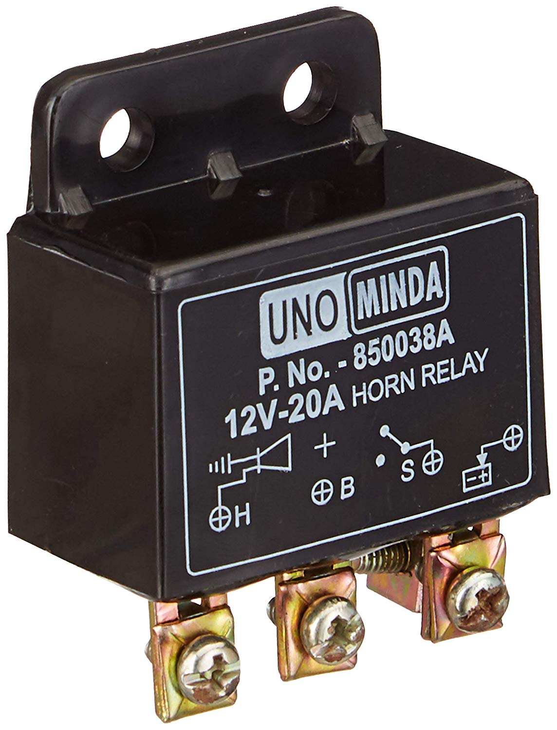 Uno Minda 850038A HORN RELAY - 4 PIN (PLASTIC BODY)- WATERPROOF - 12V DC For-UNIVERSAL 